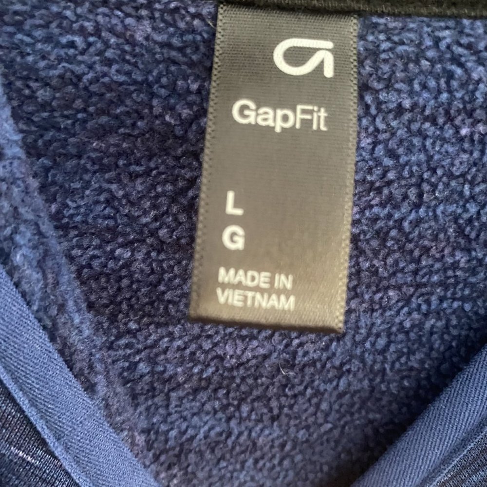 Gap Fit Starry Night Blue Spacedye Pullover Hoodie Size L /Reflective Hem - Picture 7 of 12